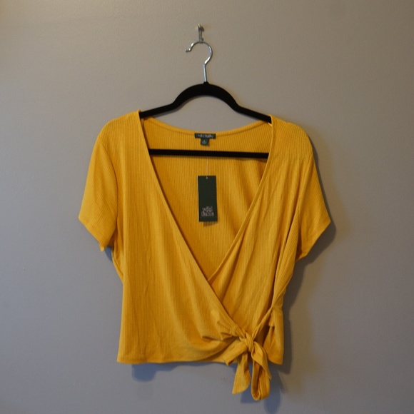 yellow wrap shirt